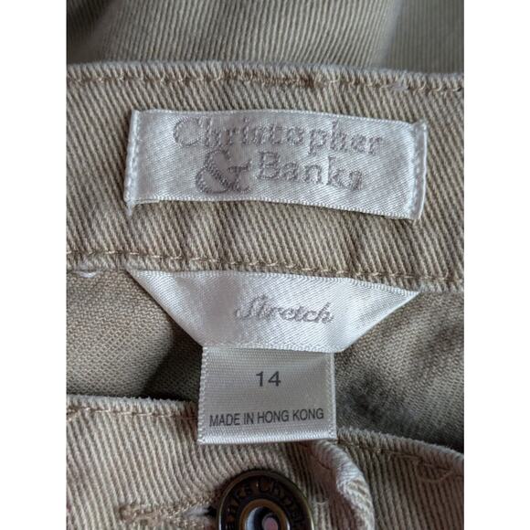 Christopher & Banks Women’s Tan Stretch Crop Pants Size 14 - Picture 7 of 9